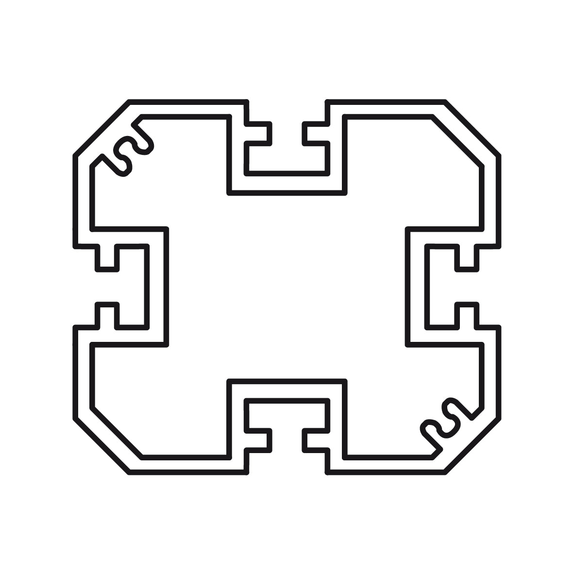Staanders 80x80 mm - 4 gleuven
