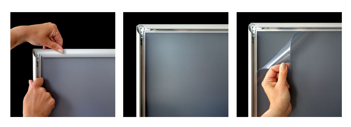 Kliklijst aluminium onverlicht, profiel 25 mm
