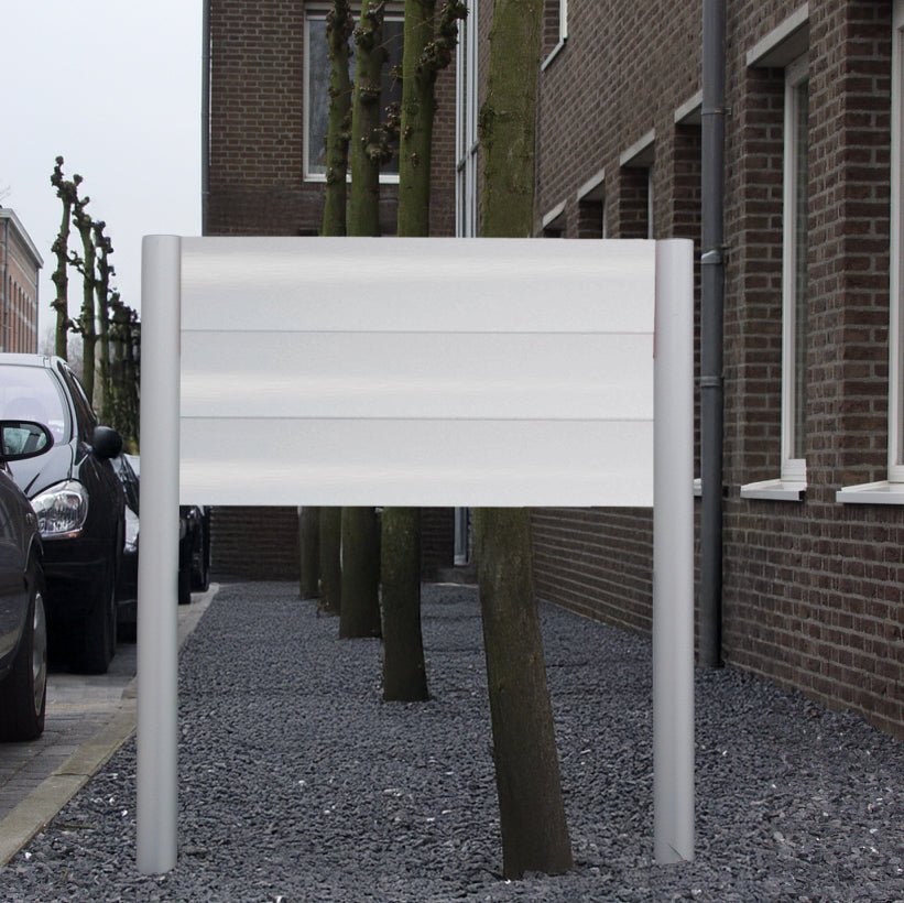 Outdoor Frame ø90, voorzien van tekstpanelen 150 mm hoog