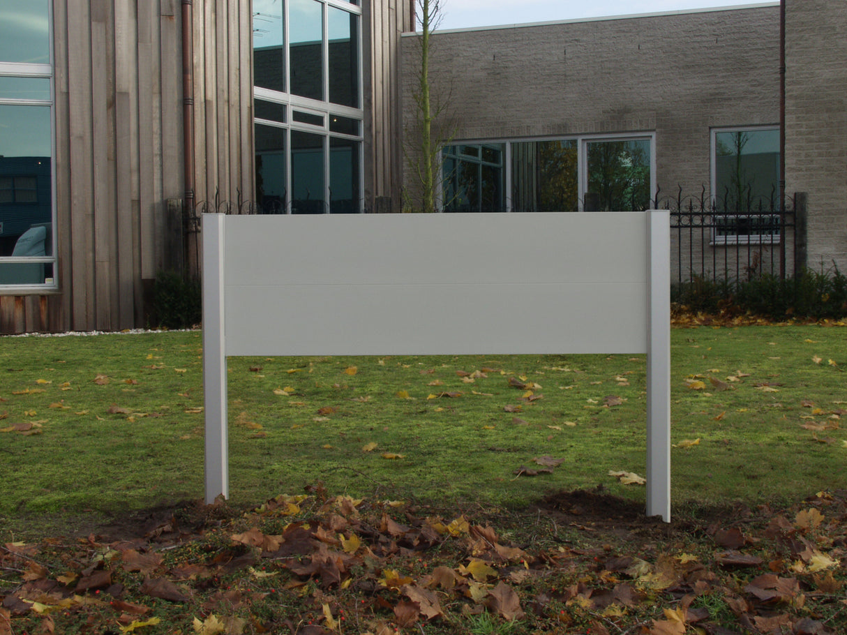Outdoor Frame 80x80, voorzien van tekstpanelen 250 mm hoog